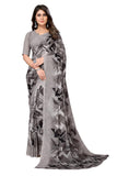 Yashika Womens Trendy Printed Georgette Grey Color Saree with Blouse Material(AZ-YS-P1-SANIYA GREY)