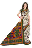 Tamaira Fashion Womens Plain Weave Pure Cotton Saree Without Blouse Piece(1560_Beige&Darkgreen)