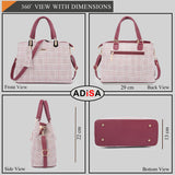 Adisa Checks Handbag Shoulder Bag For Women And Girls With Sling Belt (Ad4075-Mar) Maroon,Maroon,,B0D33XQLKV
