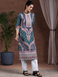 Libas Women'S Crepe Regular Kurta (29250_Blue Blue S