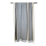 Ivory, Blue & Navy Bold Herringbone Throw
