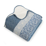 Modern Heirloom Blue Floral Embroidered Quilted Bedspread - Lightweight Breathable All Seasons Bedding, King Size