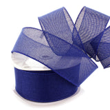 HairBow Center Ribbon Traditions 2.5'' Wired Burlap Ribbon Royal Blue 10 Yards