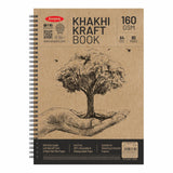 Anupam Khakhi 100% Recycled Kraft Paper Wire-O Book 160Gsm 80 Pages One Side Dot Grid And Other Side Plain (Size A4)
