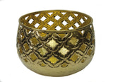 Tangerine Cut Work Brass Planter, Flower Pot, Plant Container, Table Top Decor Golden Finish Handmade Brass Planter Pot (Dia. 1