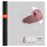 VEVOR Hardware Cloth 72 in x 50 ft, 1/2 in 19 Gauge Galvanized Wire Mesh Roll, Weather-Resistant Vinyl Coated Chicken Wire Fenci