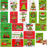 Nuanchu 80 Pcs Lime Green Christmas Cards Bulk Whimsical Style 4 x 6 Inch Merry Christmas Postcards Green Red Holiday Cards Gift