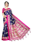 Gosriki Women'S Banarasi Art Silk Saree (Chota-Hathi Navy Blue),Navy Blue,,B07TBSWSGG