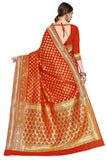 Glory Sarees Womens Kanchipuram Art Silk Saree With Blouse Piece (Kara115Orange_Orange)
