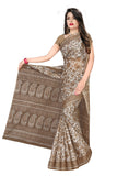 Tamaira Fashion Womens Plain Weave Pure Cotton Saree Without Blouse Piece(Ab18_Brownbeige)