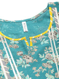 Stylum Women'S Floral Print Rayon Anarkali Kurta Pant Dupatta Set (Kpdorchid44_Sea Green, Xxl)