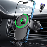 Wireless Car Charger, 15W Fast Charging Auto Clamping Car Phone Holder Wireless Charger Air Vent Car Phone Mount fit for iPhone