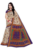 TAMAIRA FASHION Womens Plain Weave Pure Cotton Saree Without Blouse Piece(1560_Beige&Purple)