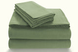 Tribeca Living FL170EDPCKIGR Soft 170-GSM Cotton Flannel Pillowcases King Green-New