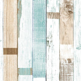 Yun-aeon Natural Wood-White and Light Blue Wood Contact Paper Peel and Stick Wallpaper 17.3x 200Self Adhesive Removable Vintage