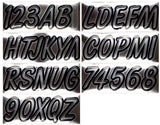 Hardline Products Series 400 Factory Matched 3-Inch Boat & PWC Registration Number Kit, Chrome/Black - CHBKG400