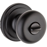 Kwikset Hancock Interior Privacy Door Knob with Lock, Door Handle For Bathroom and Bedroom, Matte Black Keyless Turn Lock Doorkn