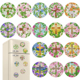 Saysurey 16 Pcs Diamond Art Kits Diamond Painting Refrigerator Magnets DIY for Adults Crafts Painting Stickers Kits for Gifts Ho