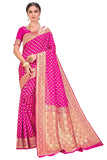 Glory Sarees Womens Jacquard Silk Blend Saree (kara128_Magenta