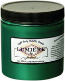 Jacquard Lumiere Fabric Paint Pearl GREE, Pearlescent Emerald Green 8 oz Jar