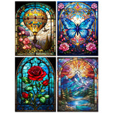 Muzagroo Art Rose Diamond Painting Kits for Adults, Colorful 5D Diamond Art Kits for Living Room Wall Art, DIY Drill Art 12x16 i