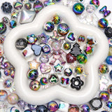 BONNY BOXX 100g Mixed Premium UV-Coated Iridescent Acrylic Beads, Bulk Pastel Color Craft Beads for Jewelry Making, DIY Bracelet