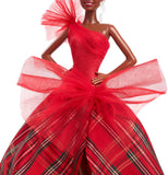 Barbie Signature Doll, 2024 Holiday Fashion Doll With Brown Hair Wearing Plaid Gown, Seasonal Collector Gift In Displayable Pack