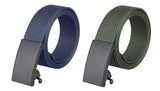 Zacharias MenS Nylon Canvas Army 40 Mm Belt (Rn301_Blue & Green) (Pack Of 2)