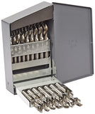 Cleveland C70368 29 Piece High Speed Steel HeavyDuty Screw Machine Length Drill Bit Set, Uncoated (Bright) Finish, Round Shank,