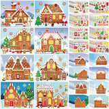 Frienda 48 Set Christmas Gingerbread Craft Kit Make a Gingerbread House Stickers Ornament Bulk DIY Arts Crafts for Xmas Tree Dec