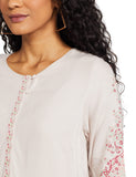W Light Pink Floral Printed Regular Kurta For Women Light Pink Xl