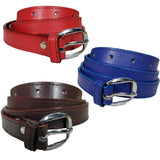 Queery WomenS Pu Leather Belt (Red, Blue, Brown)