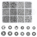 600pcs Silver Spacer Beads for Jewelry Making- 5-8mm Metal Beads Spacer with Storage Box for Bracelets, Necklaces & DIY Crafts