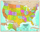 Round World Interactive US Map, Multicolour, 32 x 40-1/2 Inches
