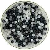 WHNKFB 6mm 100PCS Natural Black & White Mixed Rutilated Quartz Round Beads, Loose Crystal Beads for Jewelry Making Craft - 4mm 6
