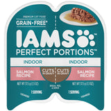 IAMS PERFECT PORTIONS Indoor Adult Grain Free* Wet Cat Food Cuts in Gravy, Salmon Recipe, (24) 2.6 oz. Easy Peel Twin-Pack Trays