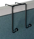 TetraTeknica CWH02 3 Inch Space Addition Wire Double Hook for Partition Wall Cubicle Panel, Color Black