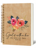Bible Notebook, A5 Spiral Christian Journal with Floral Pink Butterfly Notebook, Bible VerseHe Restores My Soul, Inspirational