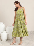 Libas Women'S Cotton Fit And Flare Maxi Dress (29437O_Olive_Xxl)