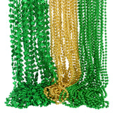 Qumenan 45 PCS St Patricks Day Necklaces Gold Green Beads Shamrocks Necklace Irish Saint Patricks Day Necklace Bulk for St. Patr