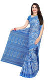 Tamaira Fashion Womens Plain Weave Pure Cotton Saree Without Blouse Piece(Ab18_Blue)