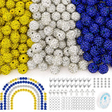 YONOVO 256Pcs 10mm Rhinestone Beads Kit 3 Colors, Round Sparkle Disco Ball Rhinestone Beads Set with Cross Charms and Accessorie