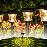 GIGALUMI 8 Pack Solar Pathway Lights, Solar Garden Lights Outdoor Warm White, Waterproof Led Path Lights for Yard, Patio, Landsc