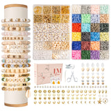 Lynnmos Clay Beads 12000 Pcs 2 Boxes Bracelet Making Kit - 44 Colors Polymer Clay Beads for Bracelet Making Set - Jewelry Making