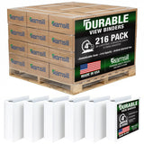 Samsill Durable 4 inch 3 Ring Binder, D Ring Binder, 100% Recycled Chipboard, White, Pallet of 216 Binders in 36 Cartons