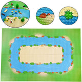 TACYILLU 6 Pack Grassland Rivers Pattern Baseplate 10 x 10 - Building Brick Base Plate Tight Fit with Major Brands for City Road