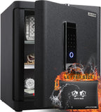JINXNOBI Deluxe Biometric Safe with Fireproof Waterproof Bag,2.25 Cubic Feet Safe Box with Fingerprint Access,Security Lock for
