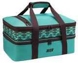 MIER Insulated Expandable Casserole Carrier Fits 9inchx13inch Baking Dish, Teal