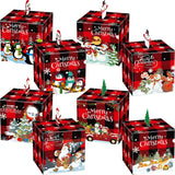 Zhanmai 120 Pcs Buffalo Plaid Christmas Gift Boxes with Lids 3D Small Christmas Candy Boxes 4 x 4 x 4 Inch Christmas Treat Boxes
