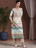 Libas Women'S Crepe Printed Straight Kurta (29264 Sea Green Sea Green 2Xl